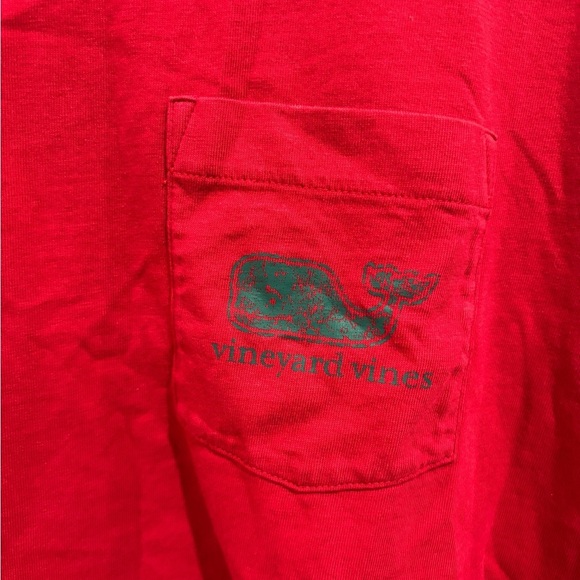 Vineyard Vines Long Sleeve Vintage Whale Fill Pocket T-Shirt Red Men’s Small - Picture 2 of 8